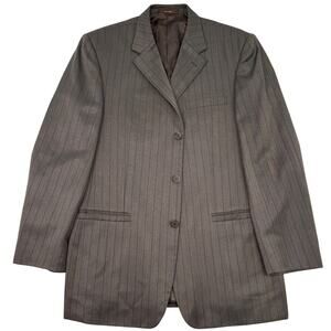 Versace Classic Vintage Wool Silk Brown Stripe Blazer Sport Coat 42
